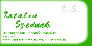 katalin szedmak business card